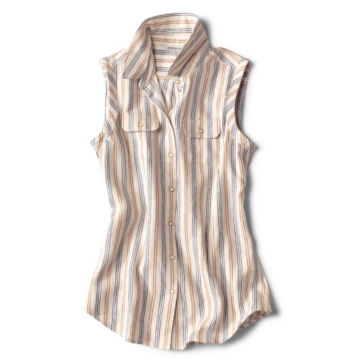 Linen-Blend Dobby Sleeveless Shirt -  image number 5