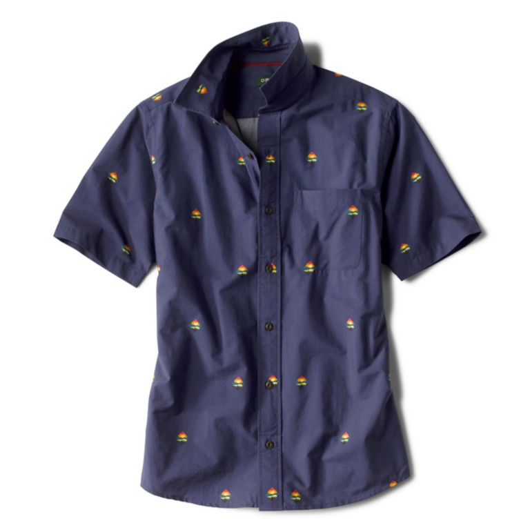 Sunset Dobby Short-Sleeved Shirt - NAVY image number 0