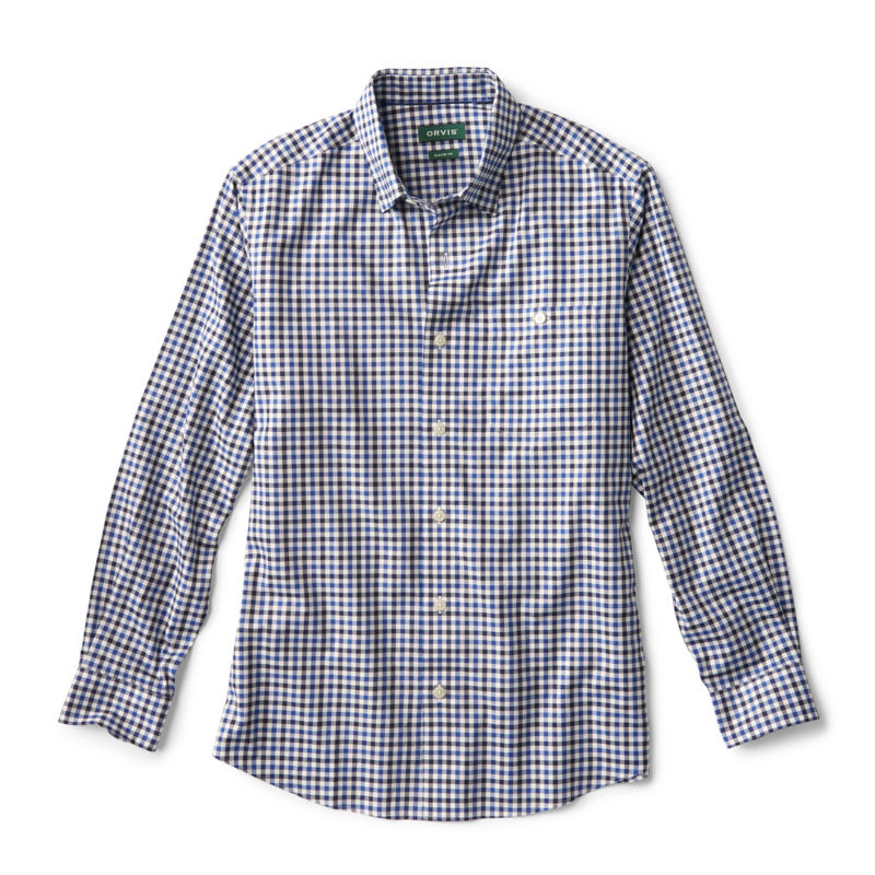 No-Work Hidden Button-Down Long-Sleeve Shirt - FRENCH BLUE