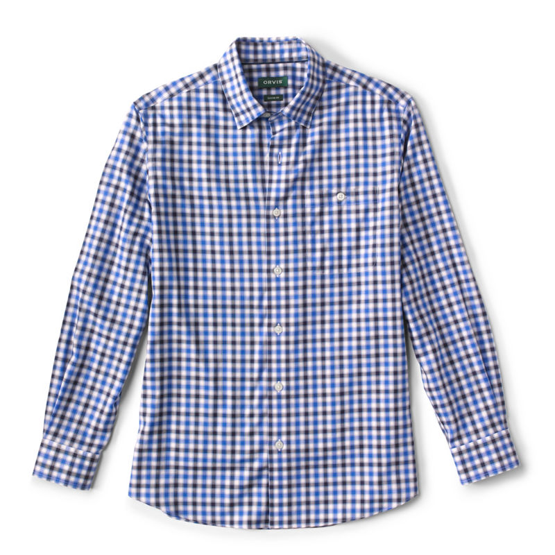 No-Work Hidden Button-Down Long-Sleeve Shirt - NAVY/RIVER DELTA