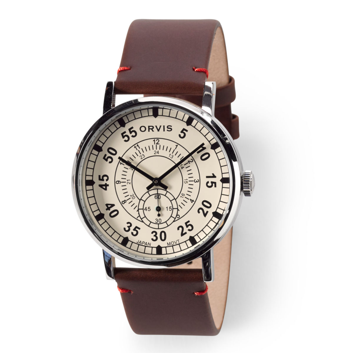 Contrast Stitch Field Watch - BROWNimage number 0