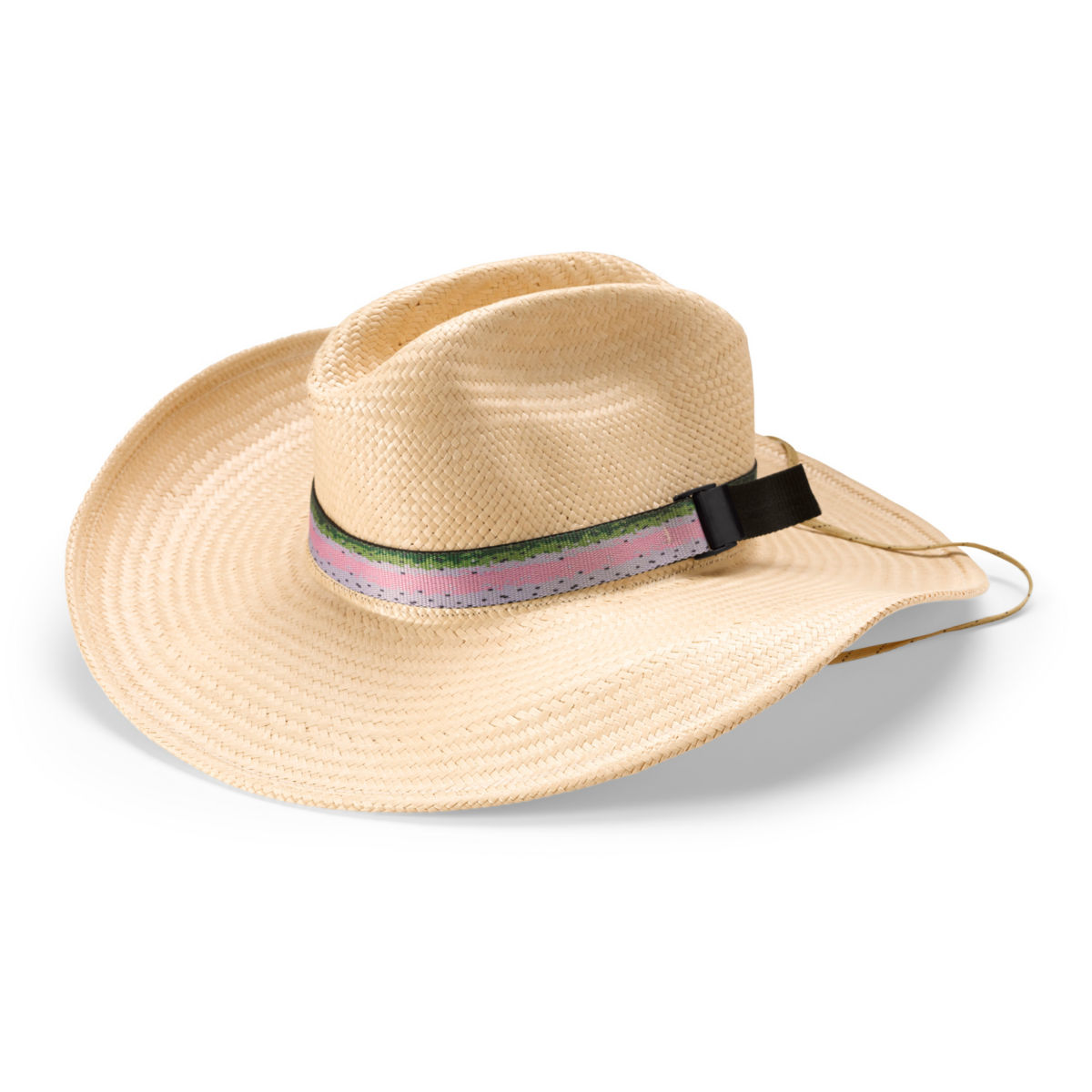 Trout Print Straw Hat - NATURALimage number 0