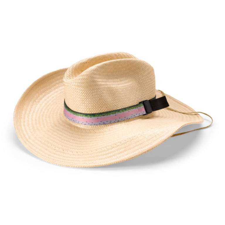 Trout Print Straw Hat - NATURAL image number 0
