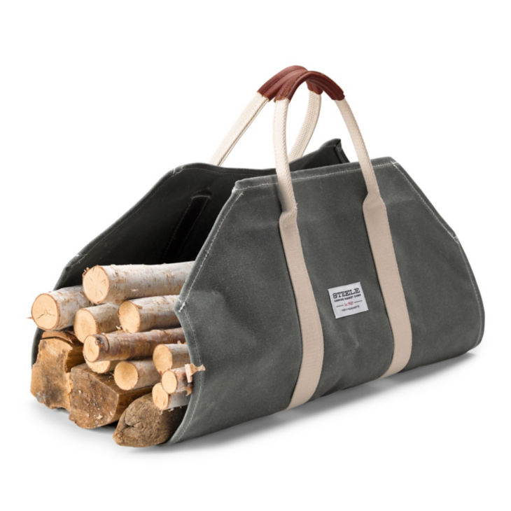 Canvas and Leather Log Carrier - 