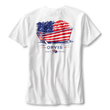 American Flag Driftboat T-Shirt - WHITEimage number 0