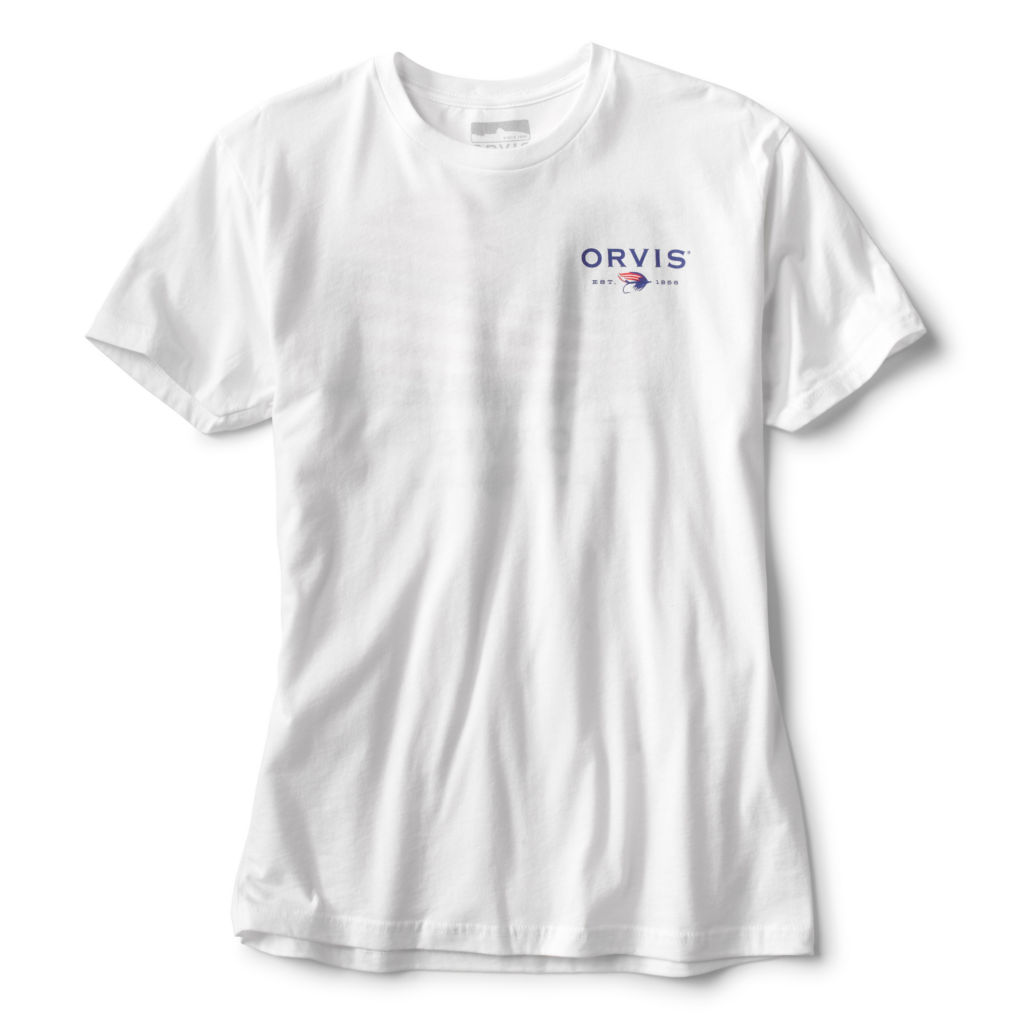 American Flag Driftboat T-Shirt - WHITE image number 1