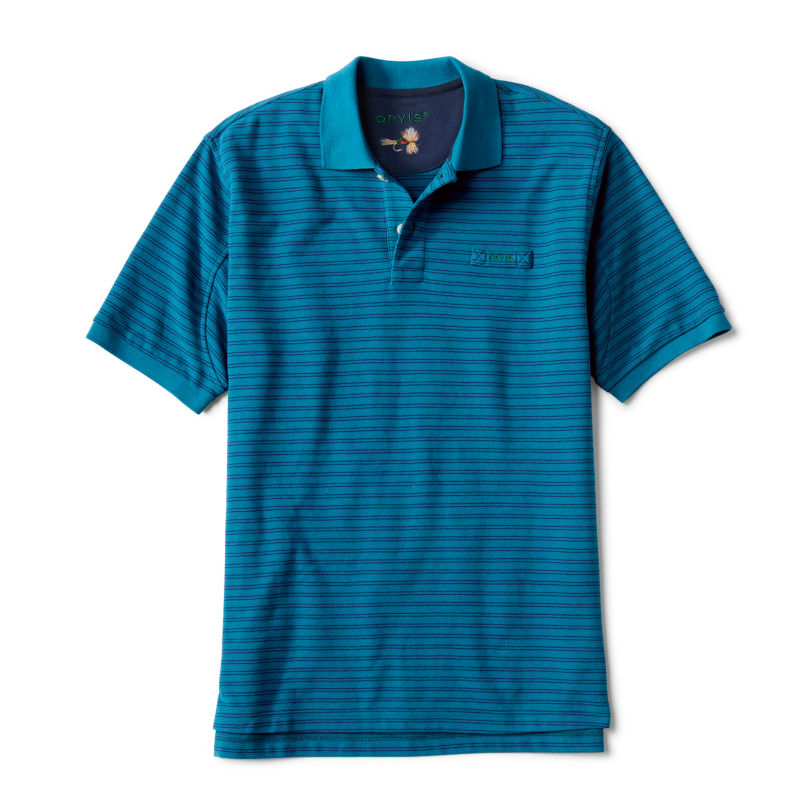 Orvis Signature Polo - BLUE LAGOON/TRUE NAVY STRIPE image number 0