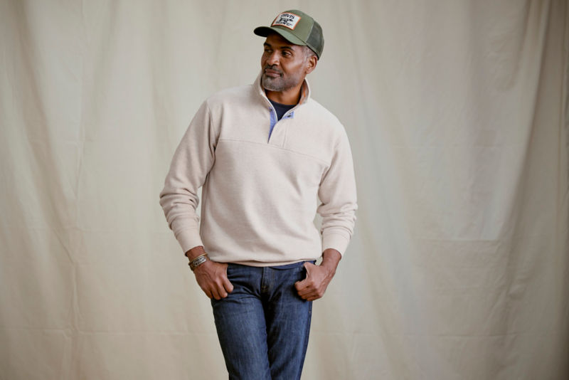 Signature 1/4-Zip Sweatshirt - MUSHROOM image number 1