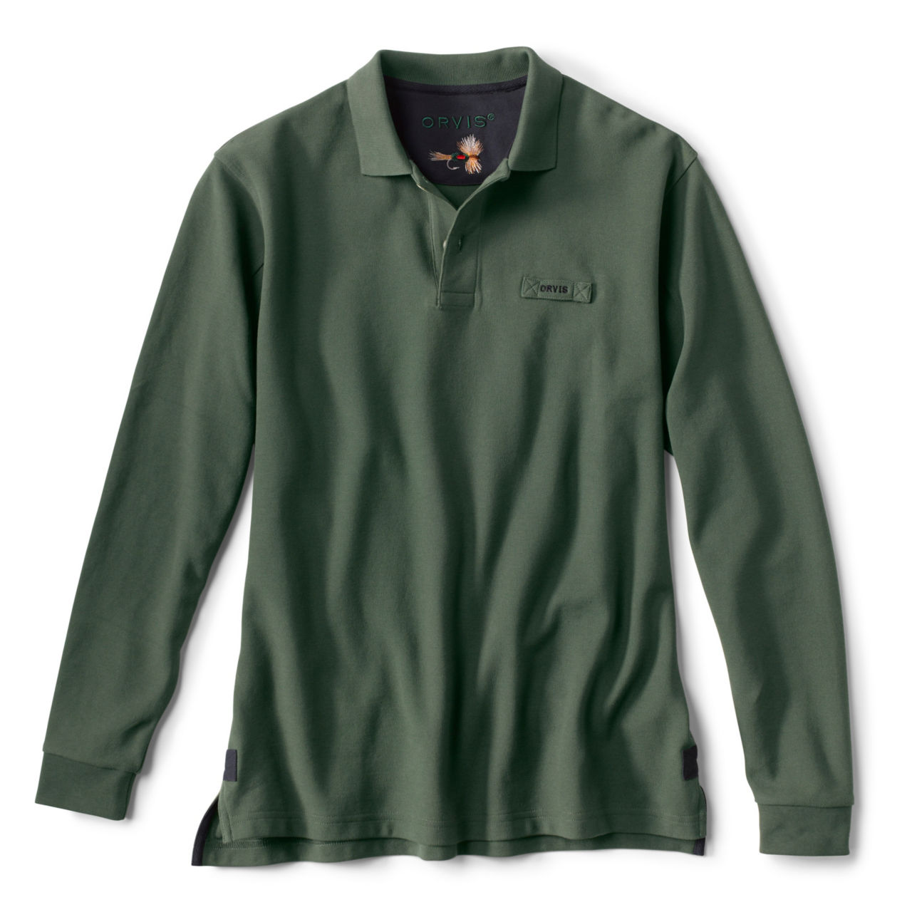 The Orvis Signature Long-Sleeved Polo - DARK PINE image number 0