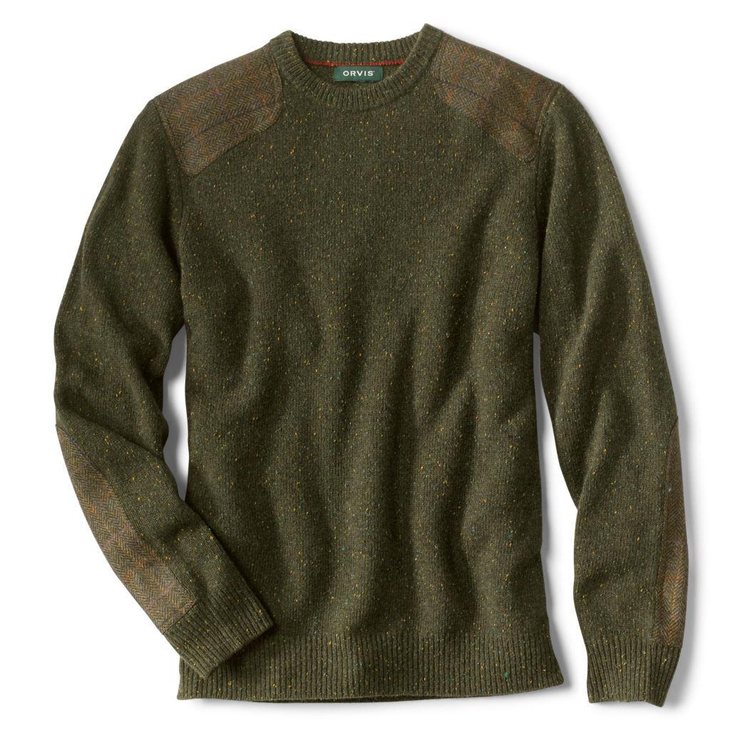 Tweed Crewneck Sweater - OLIVE image number 0