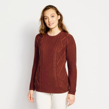 Cotton Cable Crew Sweater - 
