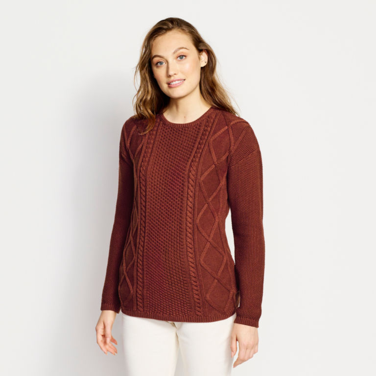 Cotton Cable Crew Sweater -  image number 0