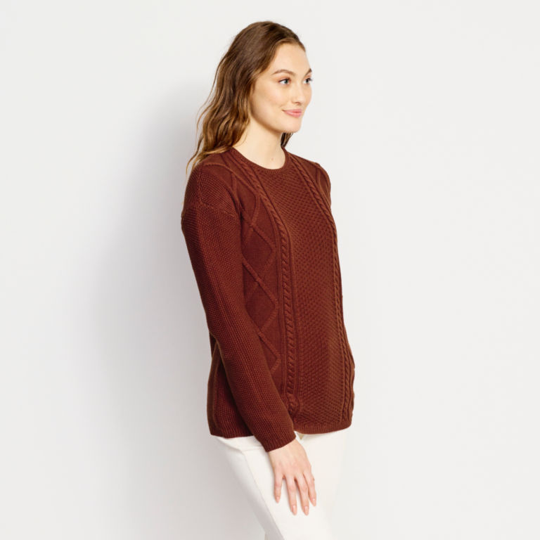Cotton Cable Crew Sweater -  image number 1