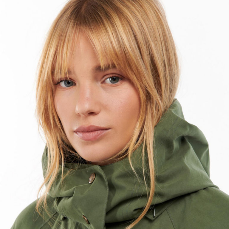 Barbour® Clary Hooded Raincoat - MOSS STONE image number 3