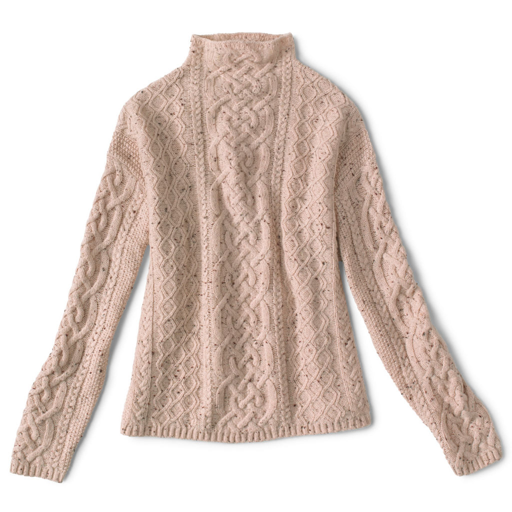 Donegal Cable Mockneck Sweater - PALE CLAY image number 0