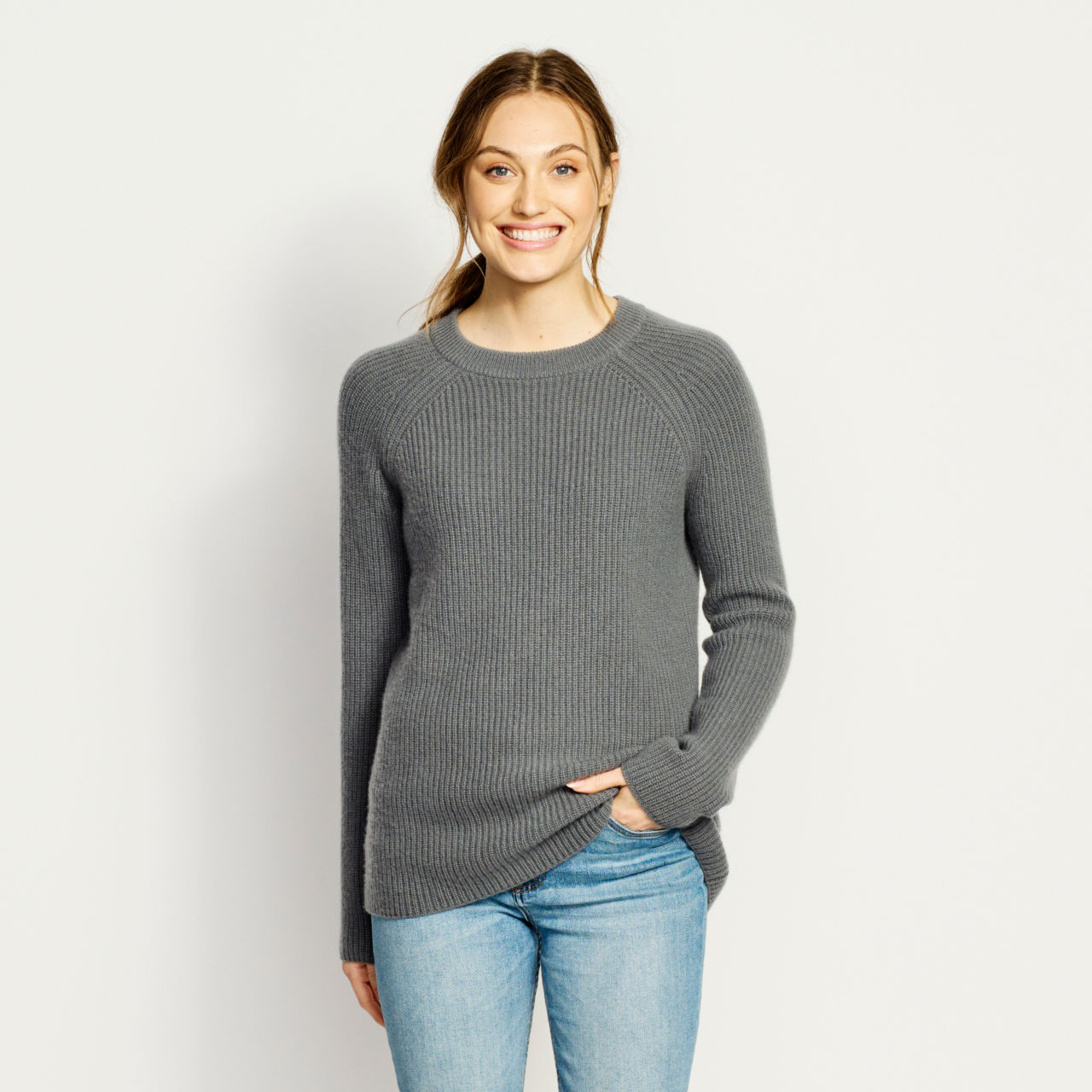 Garment-Dyed Cashmere Ribbed Crewneck Sweater | Orvis