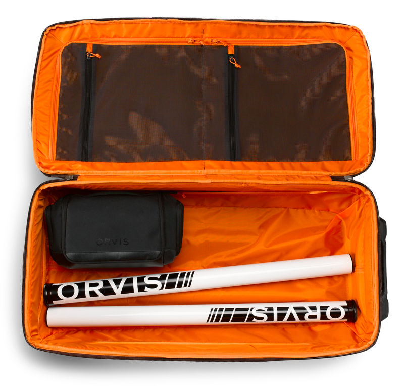 A Trekkage LT bag showing how spaciously a 9' fly rod tube and small bag fit inside. 