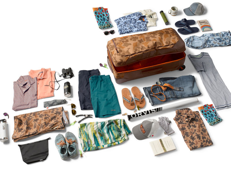 A collection of gear for travel.