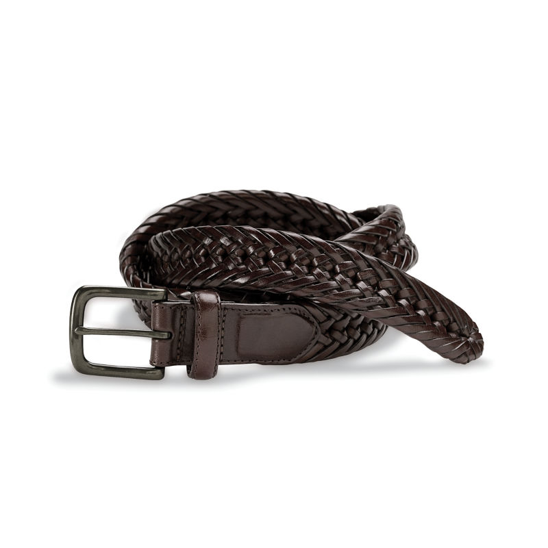 Dark Brown Leather - Braided Belt