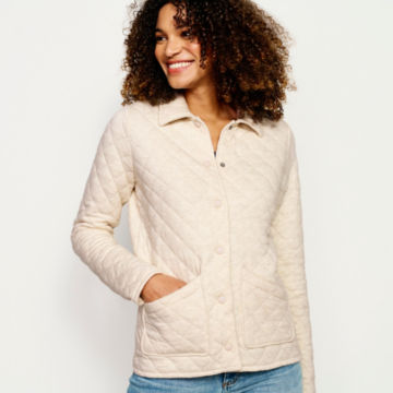 Quilted Shirt Jacket - OATMEAL HEATHER image number 5