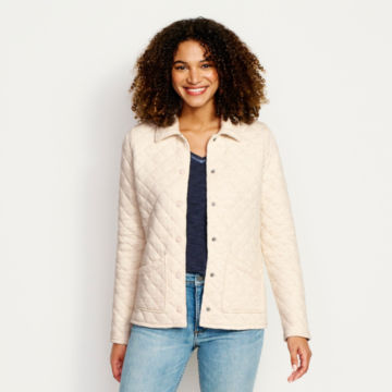 Quilted Shirt Jacket - OATMEAL HEATHER image number 1