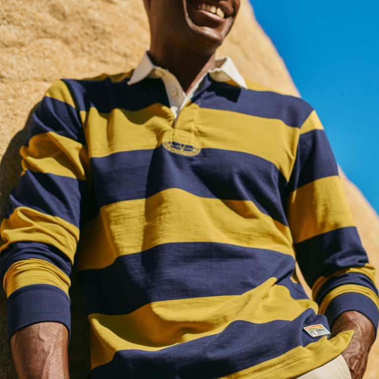 Long-Sleeved Striped Rugby Shirt -  image number 1