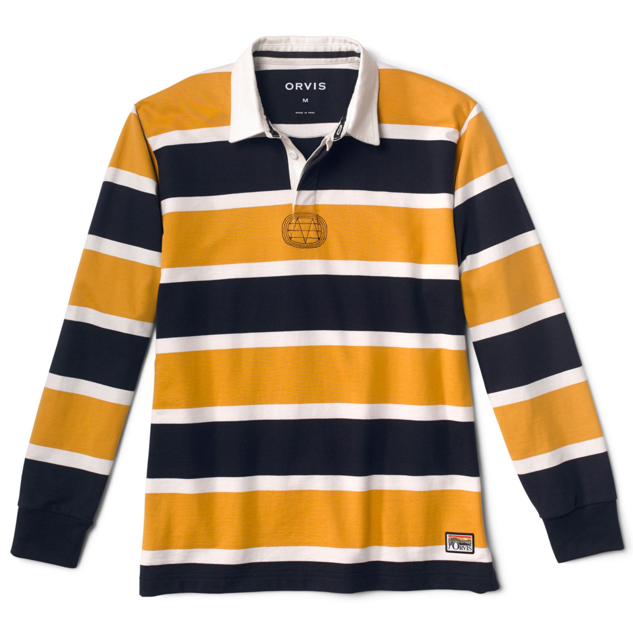 Long-Sleeved Rugby Shirt - NAVY/PILSNER image number 0