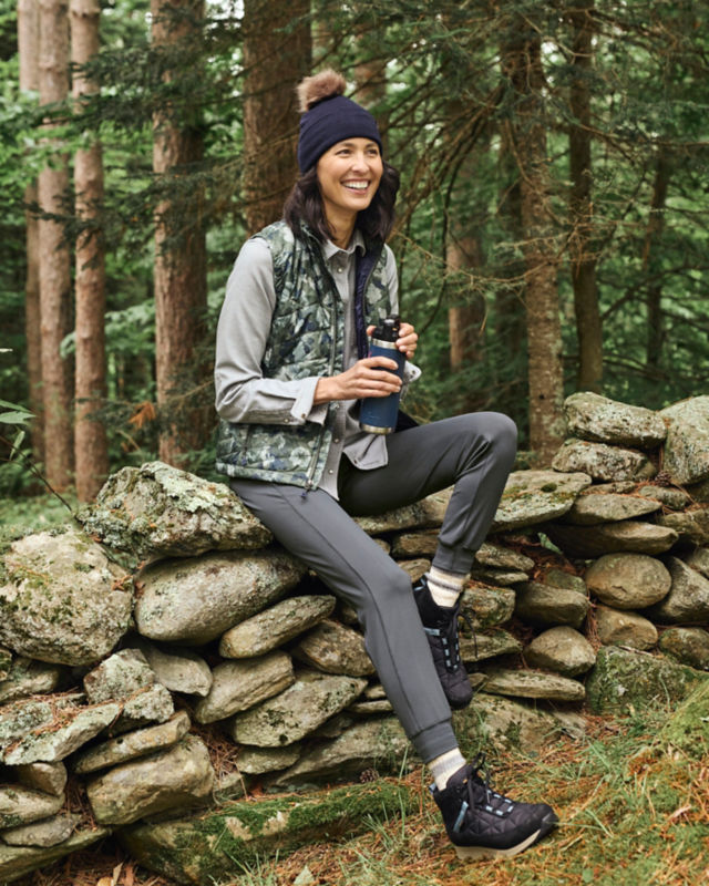 Slouchy Merino Wool Pom Beanie - NAVY image number 3