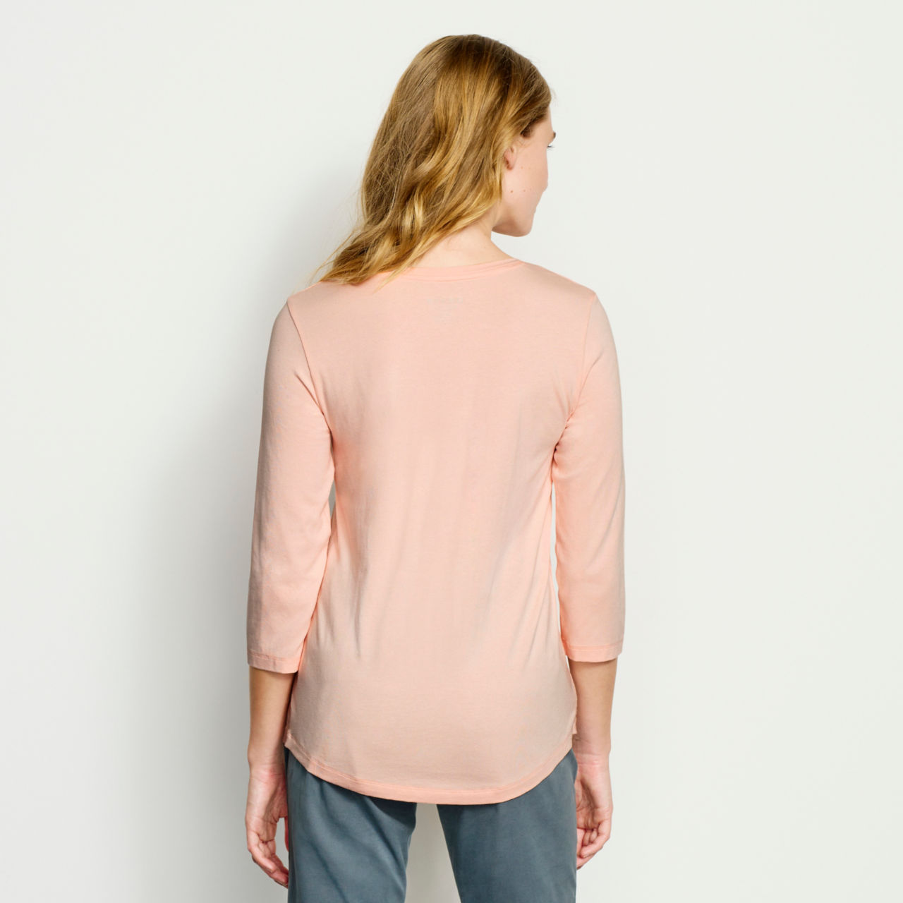 Perfect Relaxed V-Neck Three-Quarter Sleeve Tee -  image number 2
