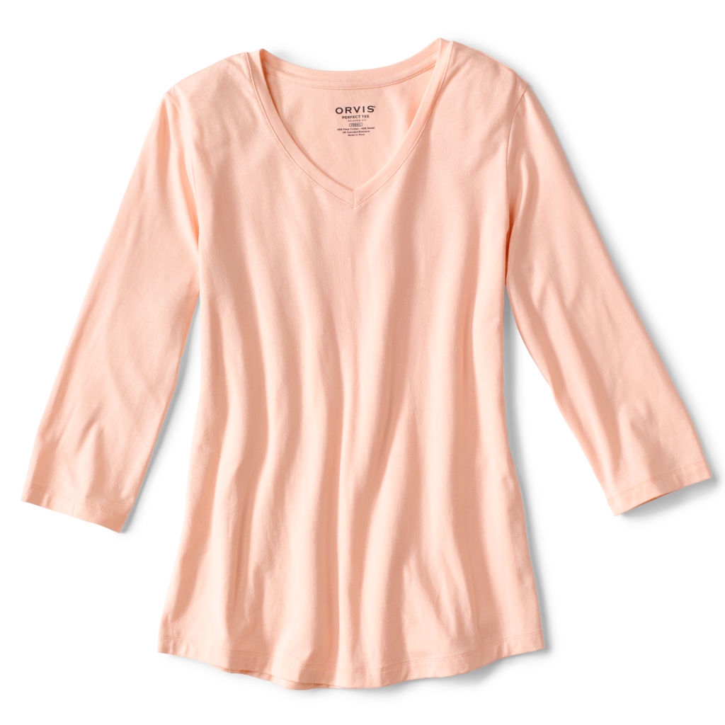 Perfect Relaxed V-Neck Three-Quarter Sleeve Tee -  image number 4