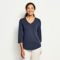Perfect Relaxed V-Neck Three-Quarter Sleeve Tee - BLUE MOON image number 0