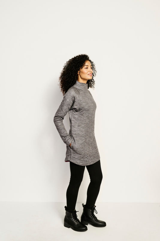 Merino Quilted Mock Tunic - PORT image number 2