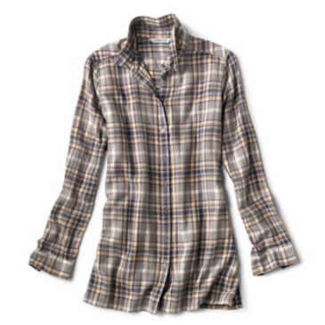 Soft Flannel Big Shirt - GREY/HARVEST GOLD PLAID
