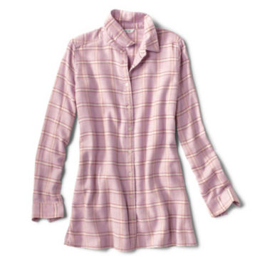 Soft Flannel Big Shirt - NATURAL/EGGPLANT PLAID