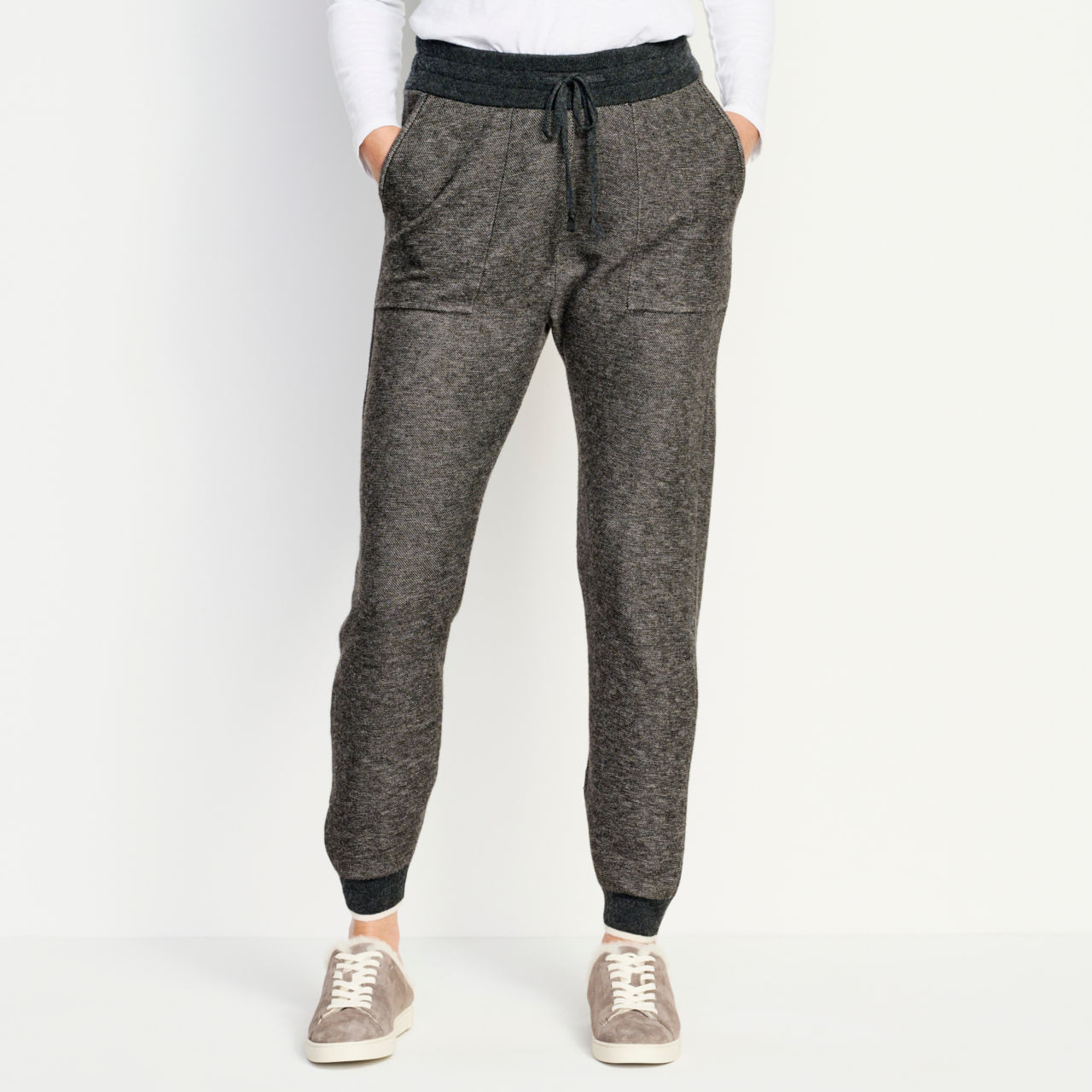Bird’s-Eye Natural Fit Joggers - HEATHERED CHARCOAL image number 0