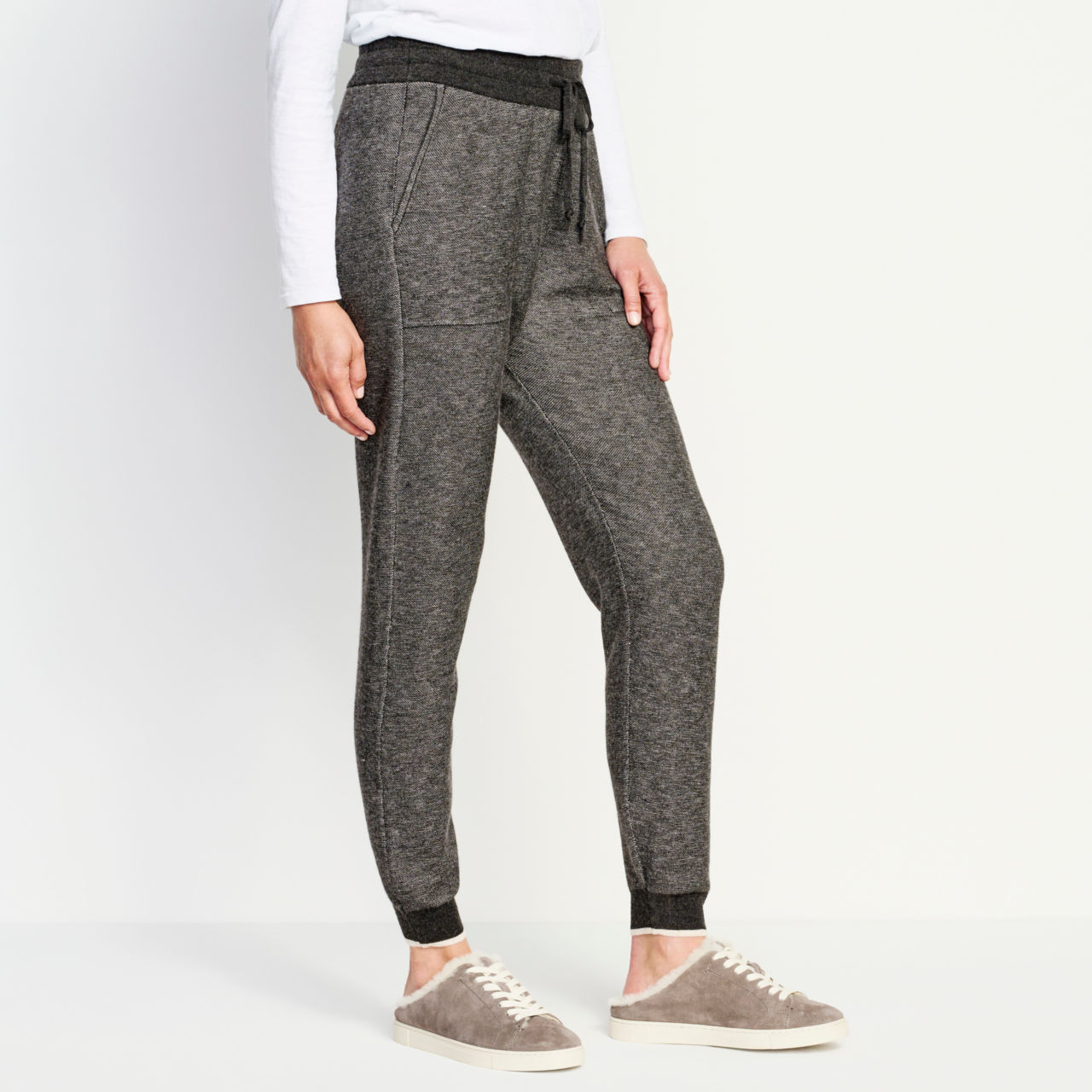 Bird’s-Eye Natural Fit Joggers - HEATHERED CHARCOAL image number 1