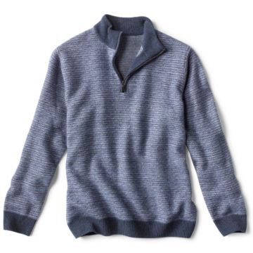 Cashmere Quarter-Zip Sweater - BLUEimage number 0
