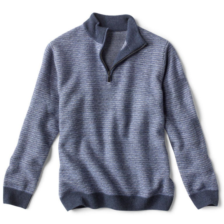 Cashmere Quarter-Zip Sweater - BLUE image number 0