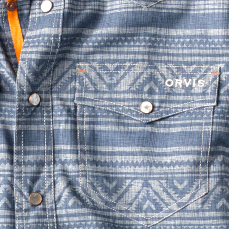 Patterned Tech Chambray Western Shirt - BLANKET PATTERN image number 1