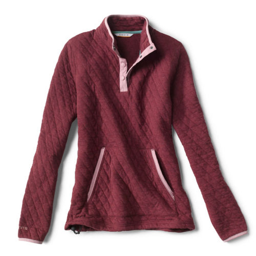 A quilted sweatshirt in wine red