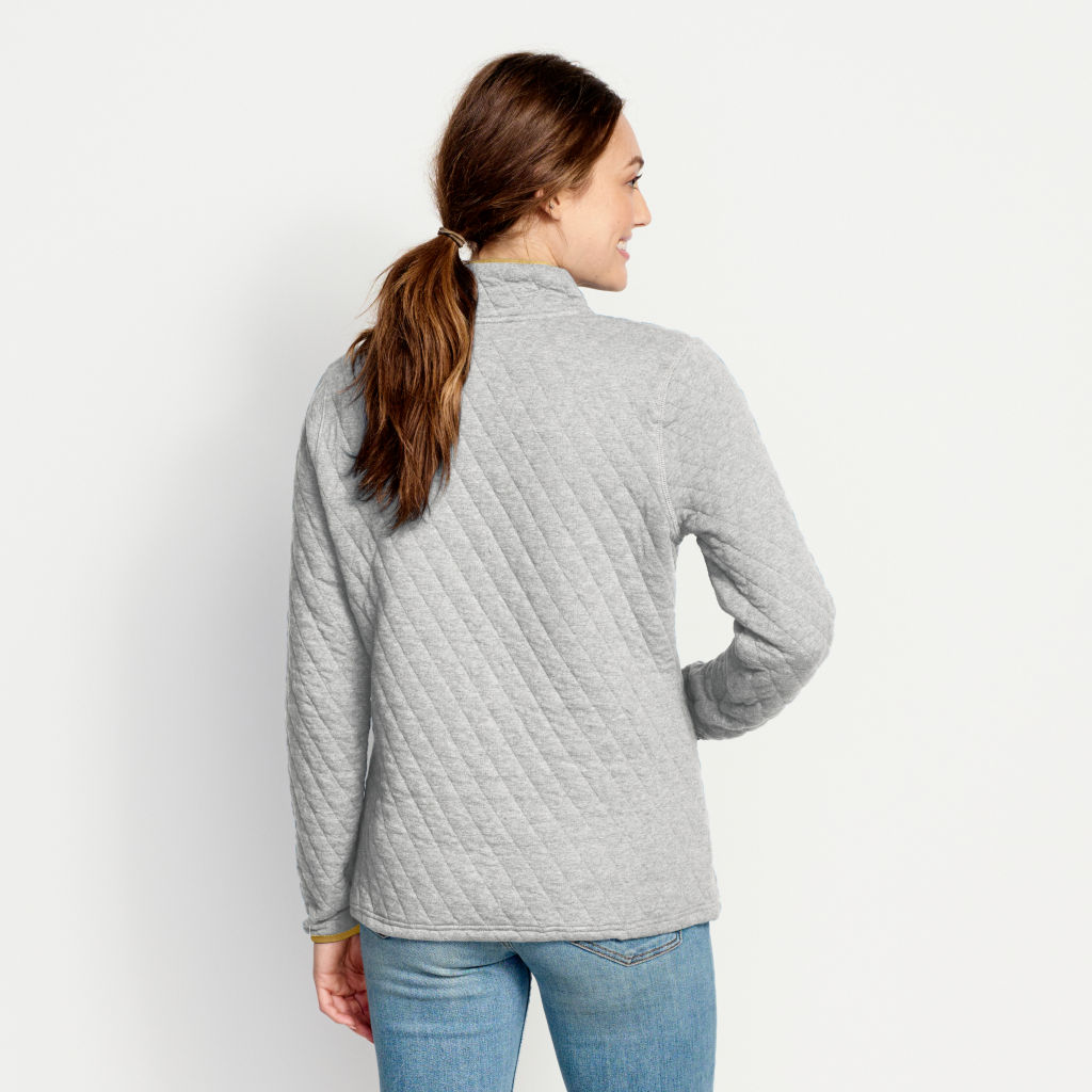 Women’s Outdoor Quilted Snap Sweatshirt - HEATHER GREY image number 2