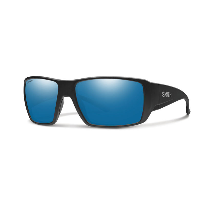 Smith Guide&rsquo;s Choice XL Polarized Sunglasses - MATTE BLACK/BLUE POLARIZED GLASS LENS