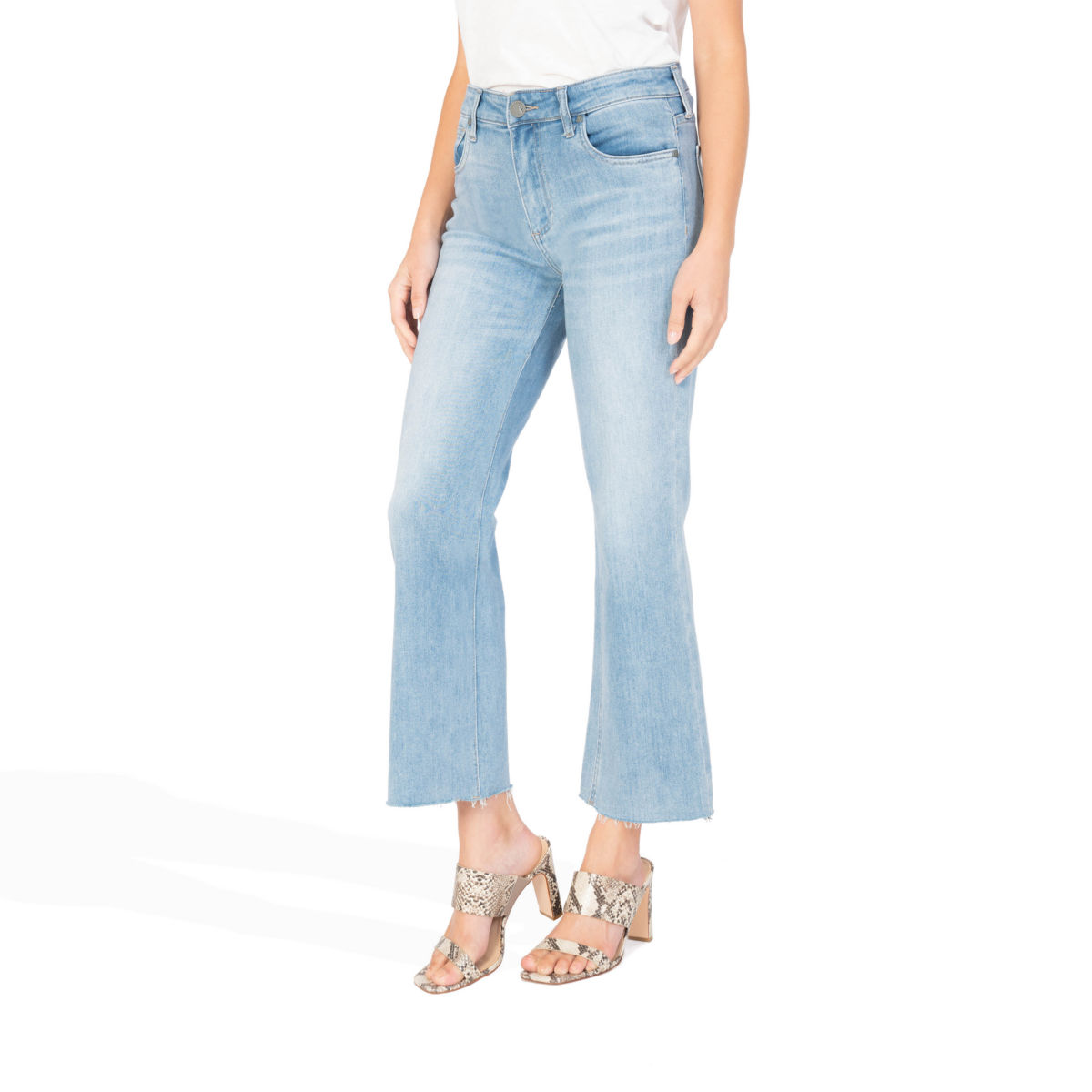 Kut From The Kloth® Kelsey Crop Flare-Leg Jeans - LIGHT INDIGOimage number 0