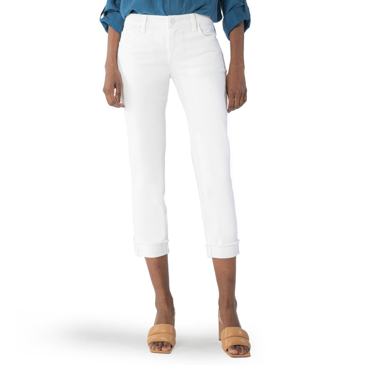 Kut from the Kloth® Amy Crop Straight-Leg Jeans - WHITEimage number 0