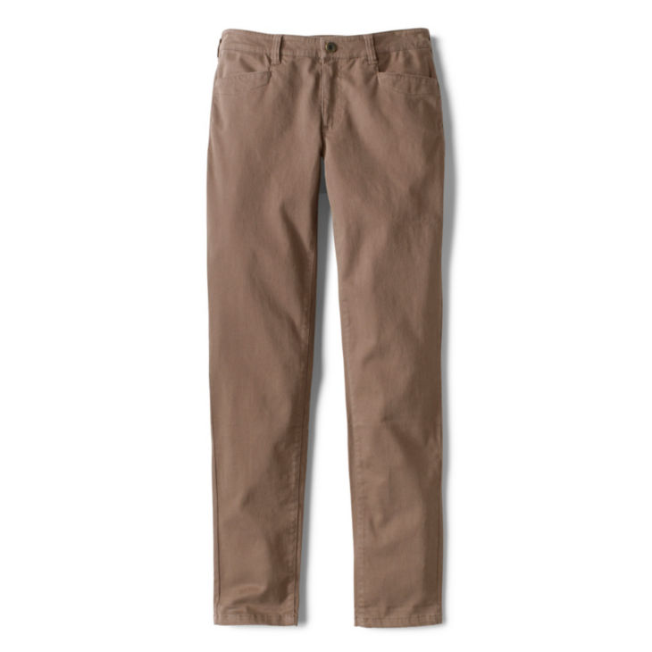 Sueded Stretch Chino Natural Fit Skinny-Leg Pants - MOSS BROWN