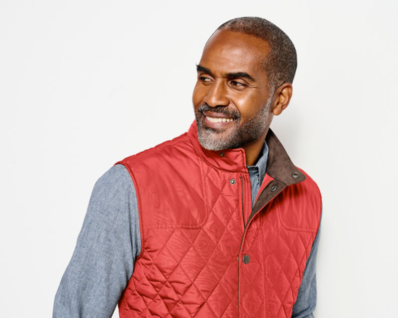 red quilted vest men