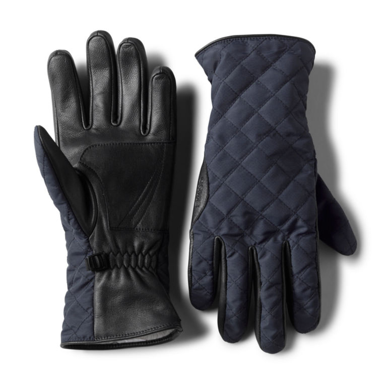 Nylon Quilted Gloves - NAVY image number 0