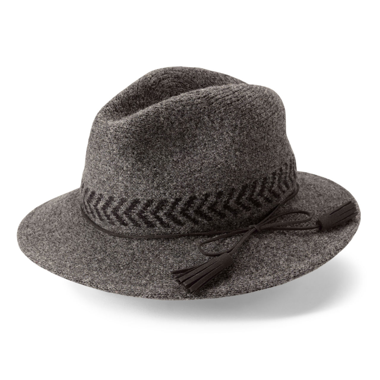 Women’s Wool-Blend Knit Panama Hat - CHARCOAL HEATHER image number 0
