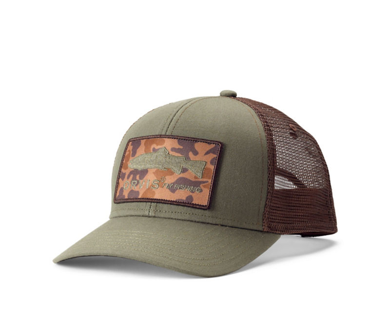 Camo Trout Outline Trucker Hat Orvis