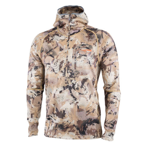 A camouflage hunting jacket 